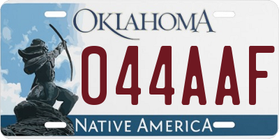 OK license plate 044AAF