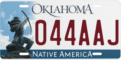 OK license plate 044AAJ