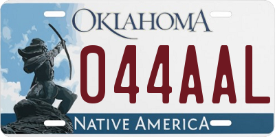 OK license plate 044AAL