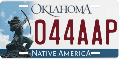 OK license plate 044AAP