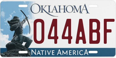 OK license plate 044ABF