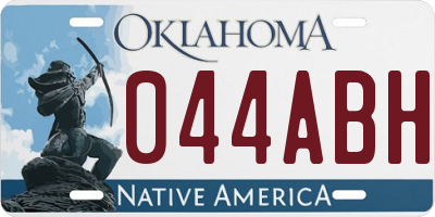OK license plate 044ABH