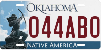 OK license plate 044ABO