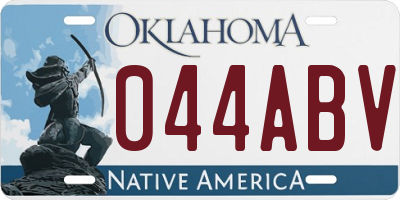 OK license plate 044ABV