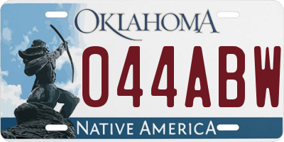 OK license plate 044ABW