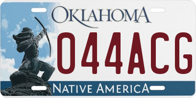 OK license plate 044ACG