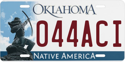 OK license plate 044ACI