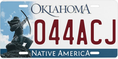 OK license plate 044ACJ