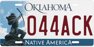 OK license plate 044ACK