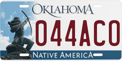 OK license plate 044ACO