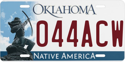 OK license plate 044ACW