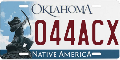 OK license plate 044ACX