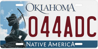 OK license plate 044ADC