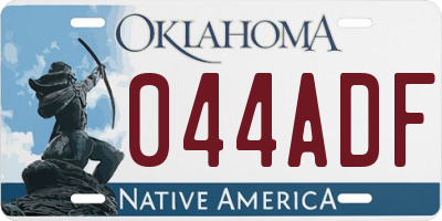 OK license plate 044ADF
