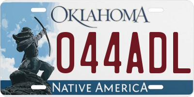 OK license plate 044ADL