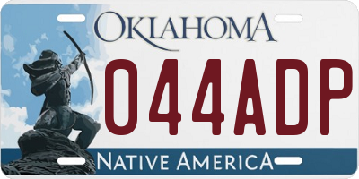 OK license plate 044ADP