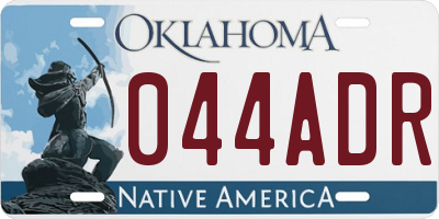 OK license plate 044ADR