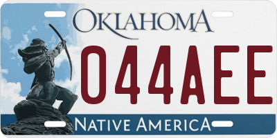 OK license plate 044AEE