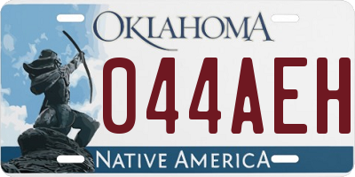 OK license plate 044AEH