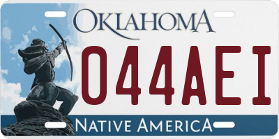 OK license plate 044AEI