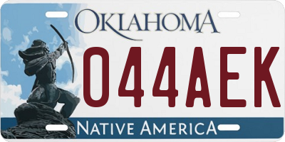 OK license plate 044AEK
