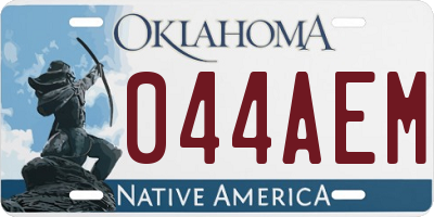 OK license plate 044AEM