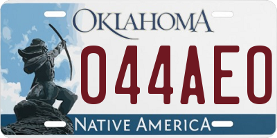 OK license plate 044AEO