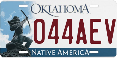 OK license plate 044AEV