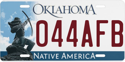 OK license plate 044AFB