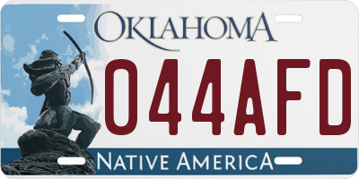 OK license plate 044AFD