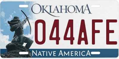 OK license plate 044AFE