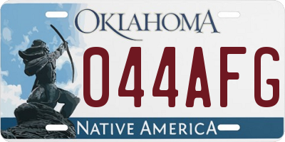 OK license plate 044AFG