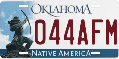 OK license plate 044AFM
