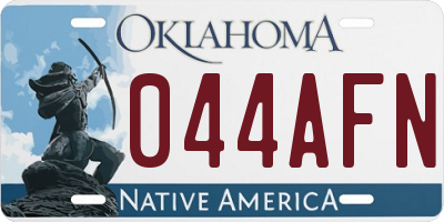 OK license plate 044AFN