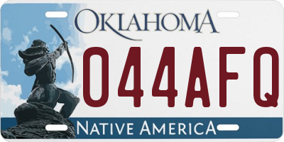 OK license plate 044AFQ