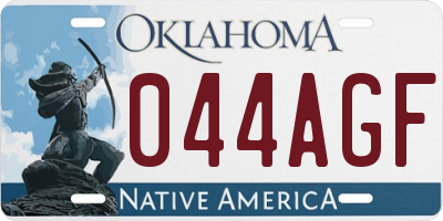 OK license plate 044AGF