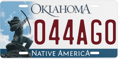 OK license plate 044AGO