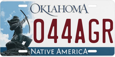 OK license plate 044AGR
