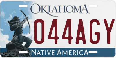 OK license plate 044AGY