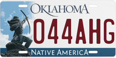 OK license plate 044AHG