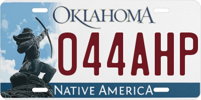 OK license plate 044AHP