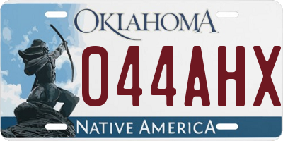 OK license plate 044AHX