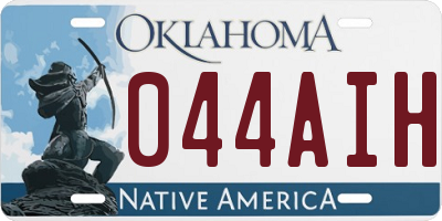 OK license plate 044AIH