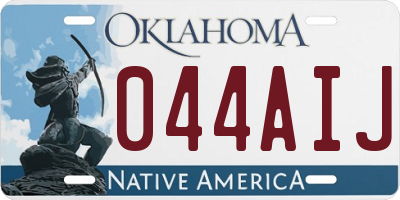OK license plate 044AIJ