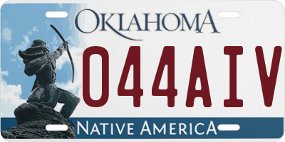 OK license plate 044AIV