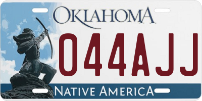 OK license plate 044AJJ