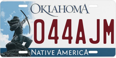 OK license plate 044AJM