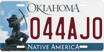 OK license plate 044AJO