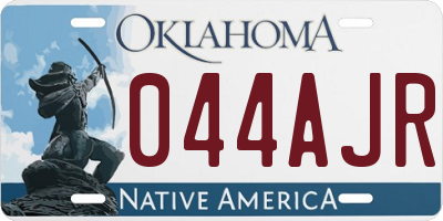 OK license plate 044AJR