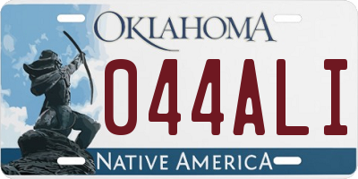 OK license plate 044ALI